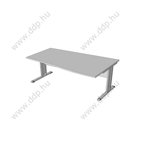 Íróasztal, íves, fémlábbal F-122FL.I 80/60, méret:135x80/60x75,  J Bükk/világosbarna