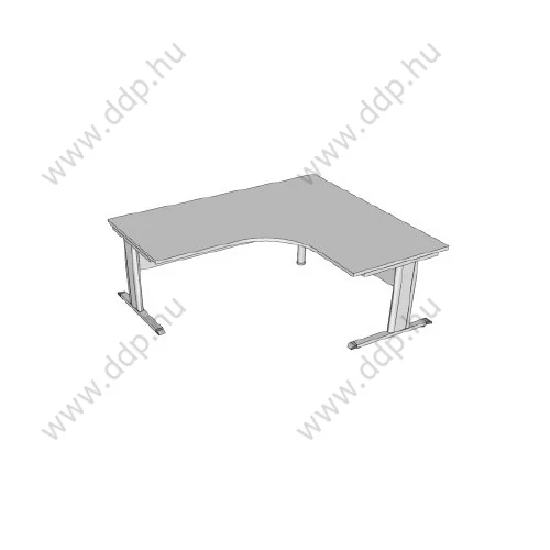 Íróasztal, sarokíves, fémlábbal F-120FL.S 80/80, méret:180/160x80/80x75, J Juhar/natúrfa