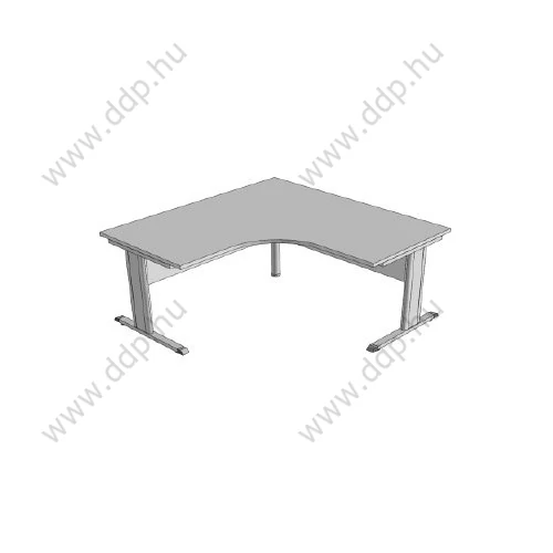 Íróasztal, sarokíves, fémlábbal F-121FL.S 80/80, méret:160/160x80/80x75 Calvados/barna