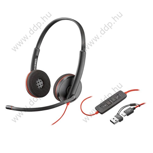 Fejhallgató mikrofonnal HP Poly Blackwire 3220 Stereo USB-C Headset