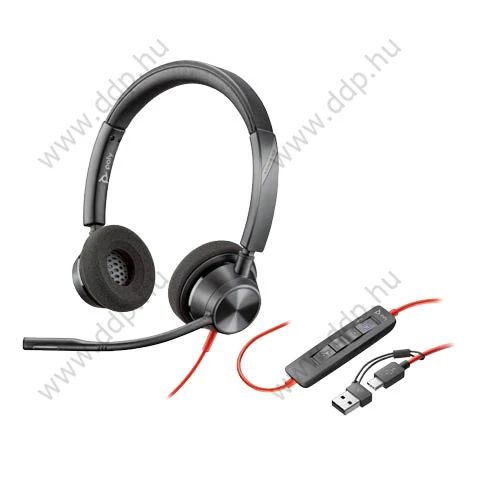Fejhallgató mikrofonnal HP Poly Blackwire 3320 Stereo Microsoft Teams