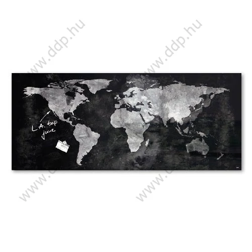 Üvegtábla mágneses 1300x550x18mm világtérkép GL247 SIGEL
