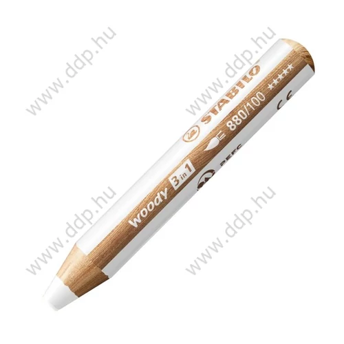 Pasztell Stabilo Woody 3in1 krétaceruza fehér -880/100-