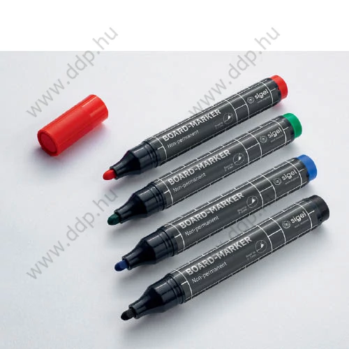 Táblamarker kerekhegyű 2-3mm Sigel 4db-os kék, fekete, piros, zöld BA010 táblafilc
