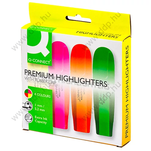 Szövegkiemelő készlet 4db-os Prémium  Q-CONNECT -KF16041-