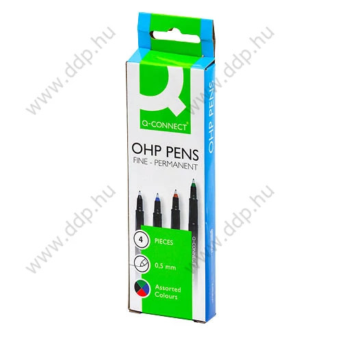 OHP marker készlet 4db-os permanent F Q-CONNECT KF01066 alkoholos filc