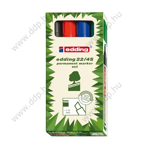 Marker Permanent EDDING 22 Ecoline 4db-os készlet alkoholos filc -7580176004-