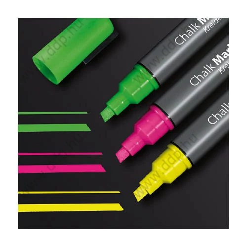 Üvegreíró marker vágott hegyű GL182 (pink - zöld - sárga) 3db/csomag SIGEL