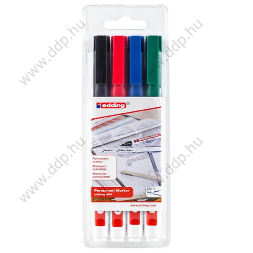 Marker permanent EDDING 400/4 4db-os alkoholos filckészlet