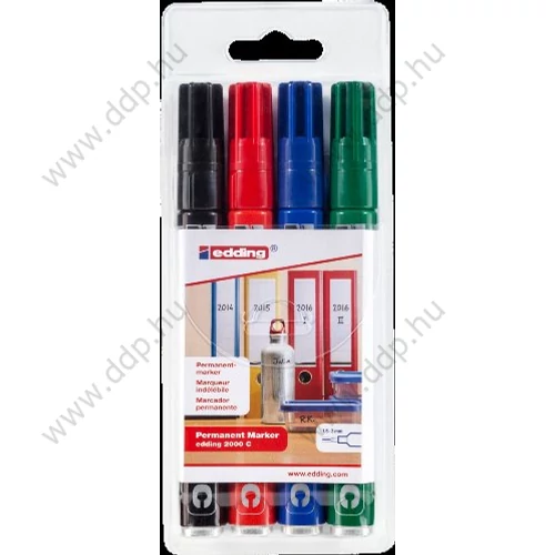 Marker permanent EDDING 2000C/4 4db-os alkoholos filckészlet