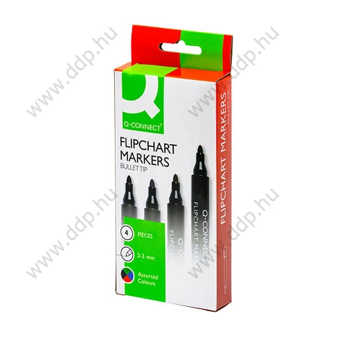 Flipchart marker 4db-os klt. kerek végű Q-CONNECT -KF01551-