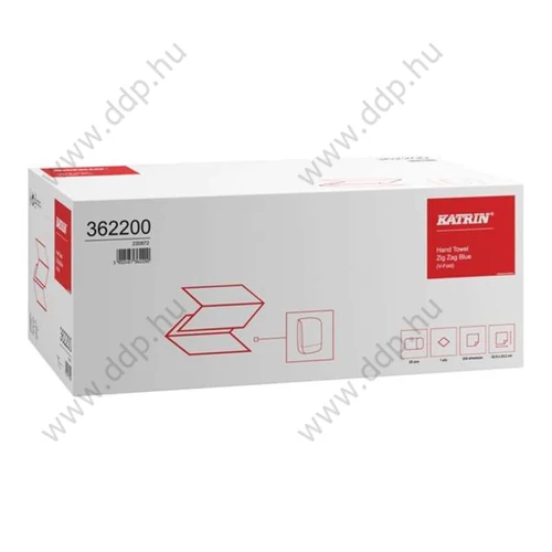 Kéztörlő ''V'' hajtogatott 1 rétegű 250lap 23x23,2cm KÉK (Kiszerelés: 20csm/gyűjtő) KATRIN