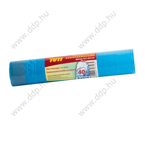 Szemeteszsák 40l-es 55x60cm 15db/csomag önzáró szalaggal TUTI -PDP_341-