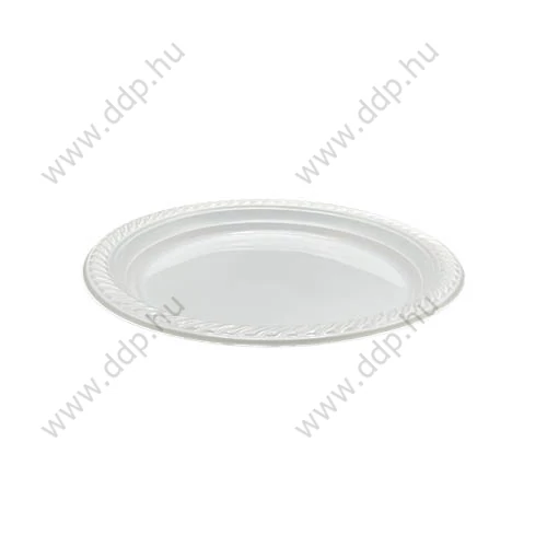 Lapostányér műanyag 22cm fehér 100 db/csomag