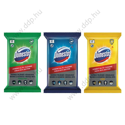 Törlőkendő nedves Domestos 60db/csomag utántöltő -31320081-