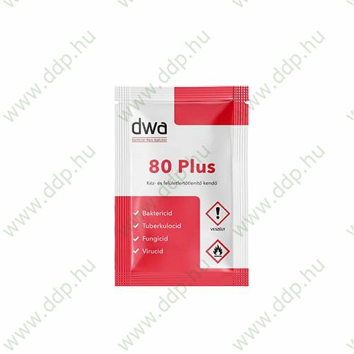 Nedves bőr-és felületfertőtlenítő DWA80Plus törlőkendő 10x1lap/dob