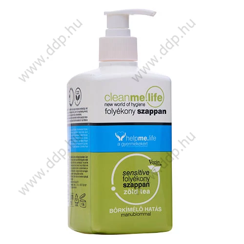 Szappan folyékony Cleanme Life Sensitive zöld tea 500ml pumpás