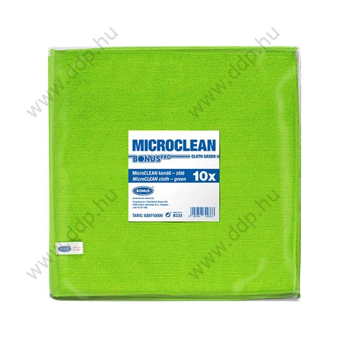 Törlőkendő mikroszálas BONUS PRO MicroCLEAN zöld 10db/csomag HoReCa - HACCP