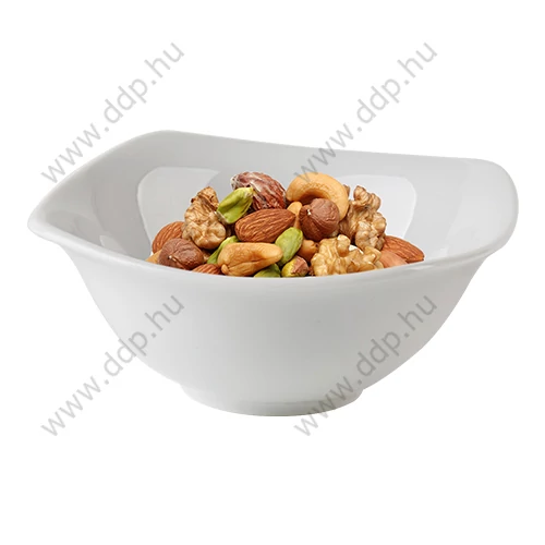 Mogyorós- és salátástálka 13cm Rotberg Porcelain Quadrat, négyszögletes fehér 6db/klt -1211QFE013-
