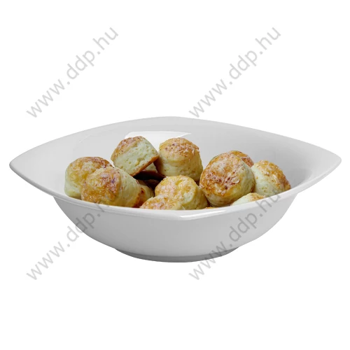 Mogyorós-salátás tálka Rotberg Porcelain Qudrate négyszögletes fehér, 17 cm, 6db/klt