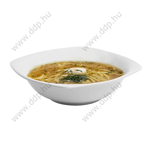 Leveses tál mély Rotberg Porcelain  Qudrate négyszögletes fehér 23 cm 6db/klt