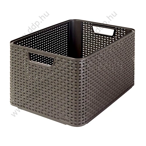 Tárolódoboz sötétbarna rattan hatású 18L -M- CURVER STYLE
