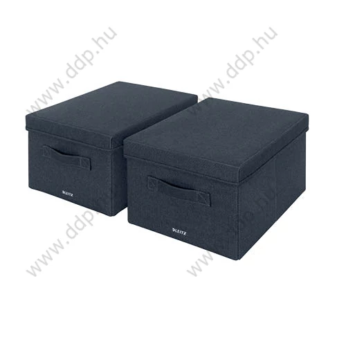 Tárolódoboz szett LEITZ FABRIC szövet borítással M méret 2db/csomag sötétszürke