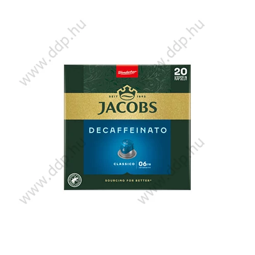Kávékapszula Jacobs Lungo 6 Decaff koffeinmentes 20db/doboz, Nespresso kompatibilis