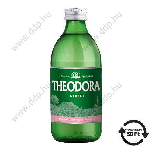 Ásványvíz Theodora eldobható üveges 0,33l mentes (24db/gyűjtő) DRS díjas -69032-