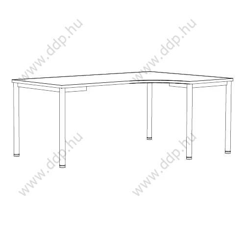 Íróasztal L-alakú I-lábbal 180/140x80/60x74 ES DESK I-LEG LS (W1800/1400 D800/600 …) fehér