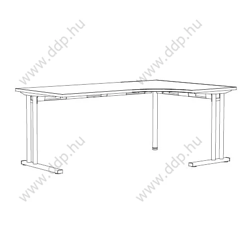 Íróasztal L-alakú C-lábbal 160/120x80/60x74 ES DESK C-LEG LS (W1600/1200 D800/600 …) akác