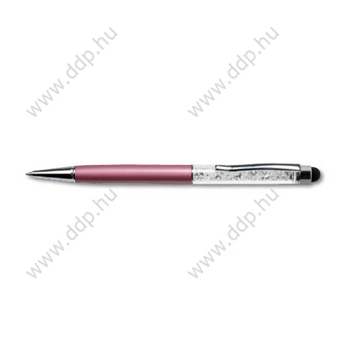 Golyósirón felül sötét lila színű Swarovski kristályokkal töltve világoslila tolltest 14 cm Touch ART Crystella golyóstoll -1805XGT047-