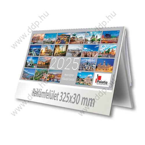 PALATIA Asztali naptár álló karton naptárháttal Európa fővárosai 325x155mm naptárháttal
