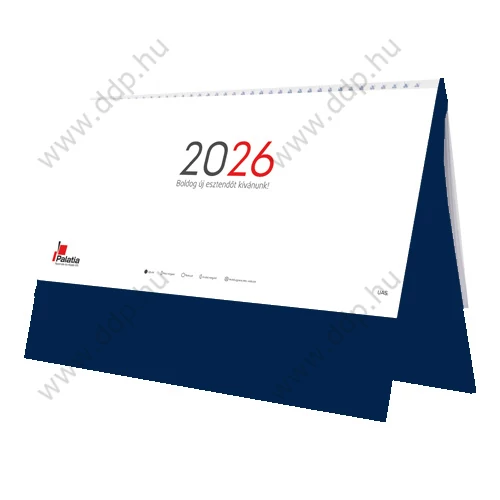 UNDENA Asztali naptár álló műbőrbevonatú naptárháttal UAS-01 kék 325x155mm