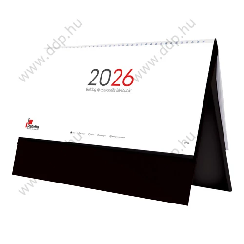 UNDENA Asztali naptár álló műbőrbevonatú naptárháttal UAS-01 fekete 325x155mm
