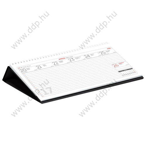 UNDENA Asztali naptár fekvő műbőrbevonatú naptárháttal UAS-02 fekete 325x155mm