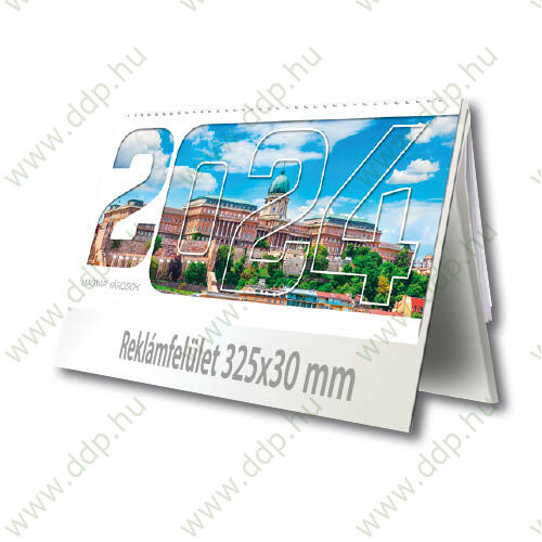 PALATIA Asztali naptár álló karton naptárháttal UASF-02 Magyar városok 325x155mm