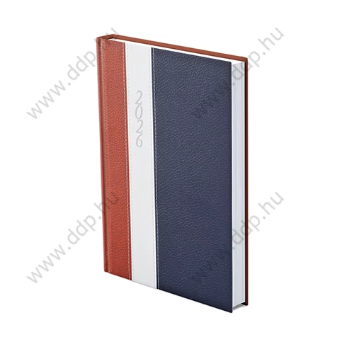 TOPTIMER Határidőnapló A/5 napi FASHION F021 bordó-fehér-kék 150x210mm Előjegyzési naptár Agenda
