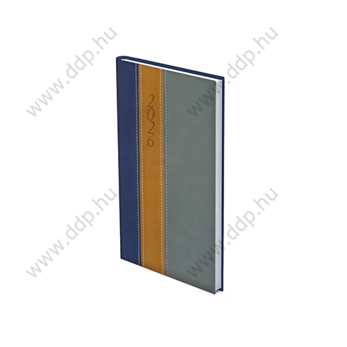 TOPTIMER Határidőnapló zseb álló FASHION F035 kék-okker-szürke 95x170mm zsebnaptár