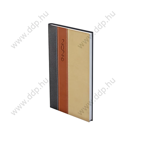 TOPTIMER Határidőnapló zseb álló FASHION F035 antracit-barna-bézs 95x170mm zsebnaptár