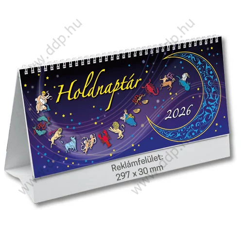 TOPTIMER Asztali naptár álló karton naptárháttal Holdnaptár T591P 297x138mm