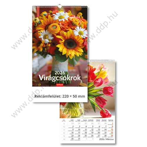 TOPTIMER Falinaptár Virágcsokrok T094-04 220x330mm