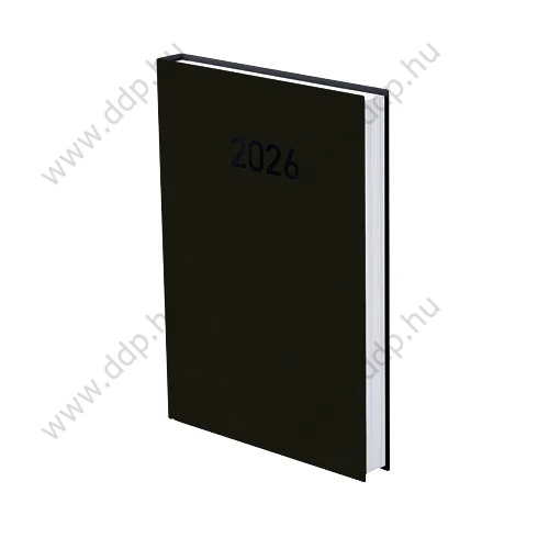 Határidőnapló A/5 napi PVC műbőrös fekete 145x205mm 900N Előjegyzési naptár Agenda