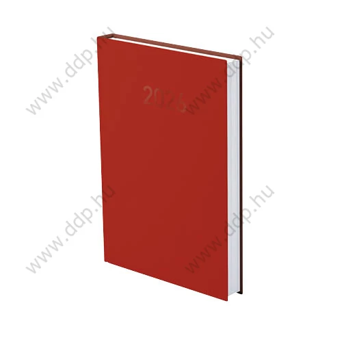 Határidőnapló A/5 napi PVC műbőrös piros 145x205mm 530N Előjegyzési naptár Agenda