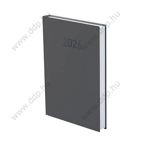 Határidőnapló A/5 napi PVC műbőrös szürke 145x205mm 890N Előjegyzési naptár Agenda