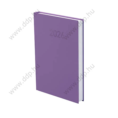 Határidőnapló A/5 napi PVC műbőrös lila 145x205mm 630N Előjegyzési naptár Agenda