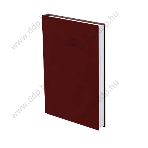 Határidőnapló A/5 napi PVC műbőrös bordó 145x205mm 571N Előjegyzési naptár Agenda