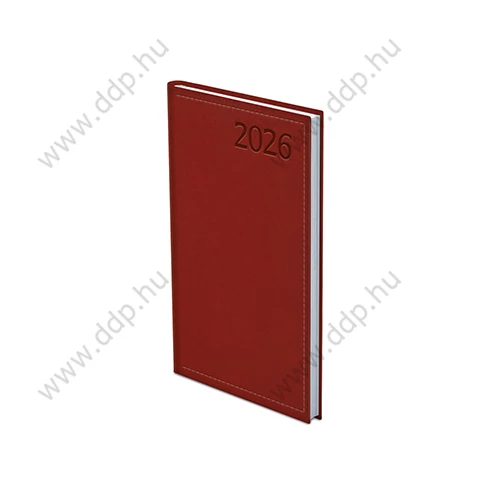 TOPTIMER Határidőnapló zseb álló TRADITIONAL T035 bordó 95x170mm zsebnaptár