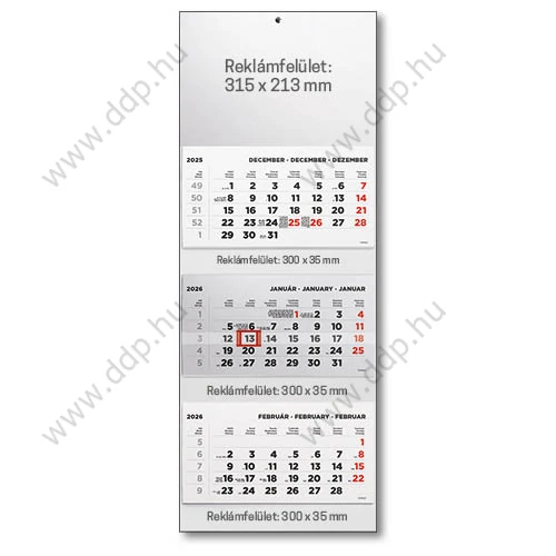 TOPTIMER Speditőr naptár Trans T070 315x852mm Falinaptár 3 tömbös 3 havi