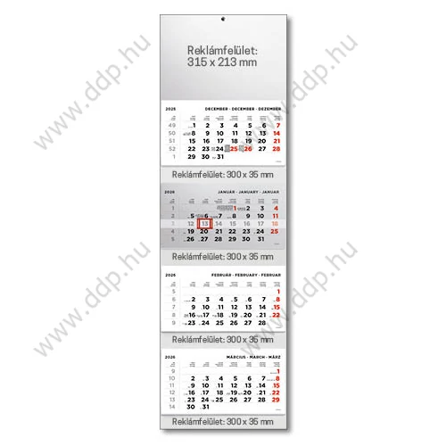 TOPTIMER Speditőr naptár Trans T073 315x1065mm Falinaptár 4 tömbös 4 havi